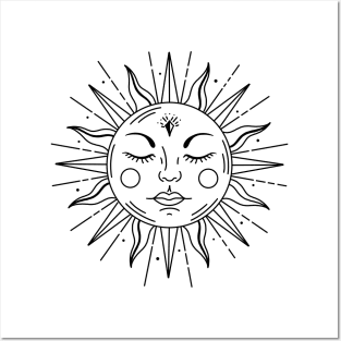 Minimalist Boho Sun Posters and Art